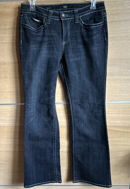 a.n.a. Boot Cut Jeans Women's Sz 12 Blue Stretch Denim Embroidered Back Pockets